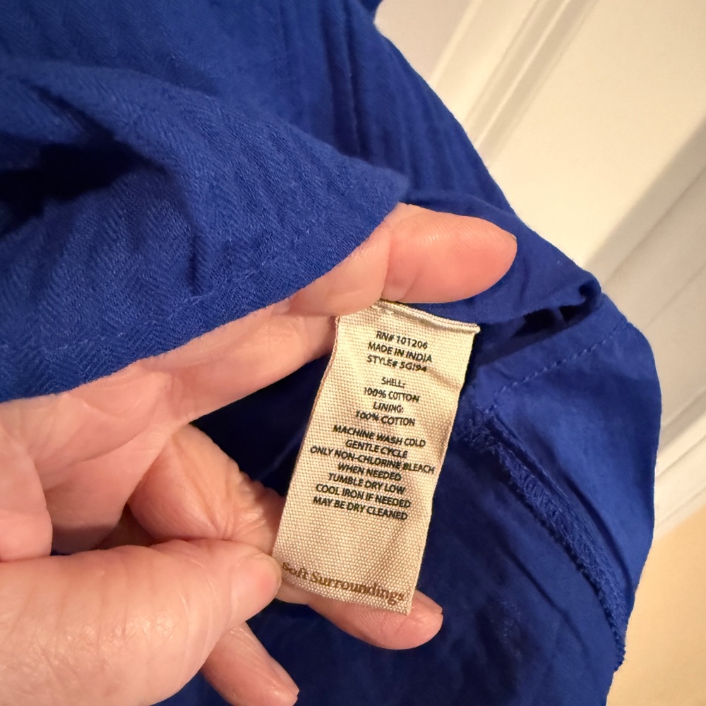 Soft Surroundings blue gauze cotton dress 1x NWT - Picture 5 of 6